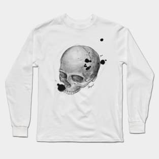 Skull Ink Drawing Long Sleeve T-Shirt